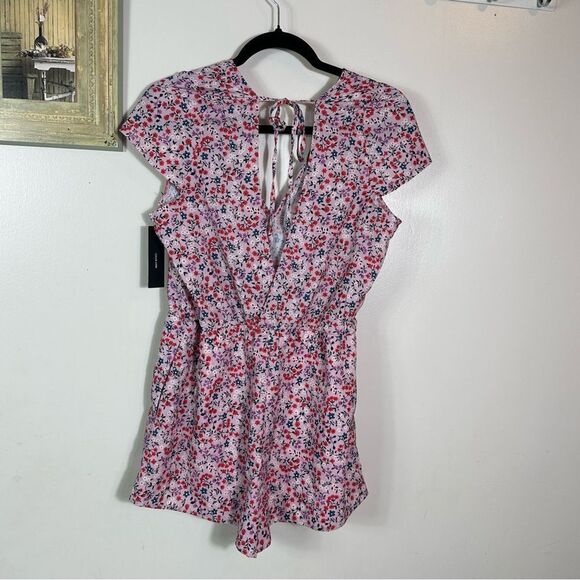 Lulu's Pink and Red Floral romper - Picture 6 of 12